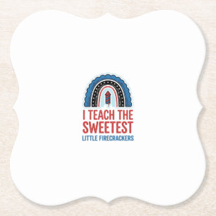 Sweet Firecracker Teacher Vintage Vector Shirt_1 Paper Coaster