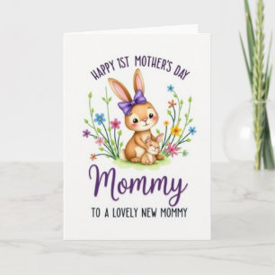 Sweet First Mothers Day Bunny Card