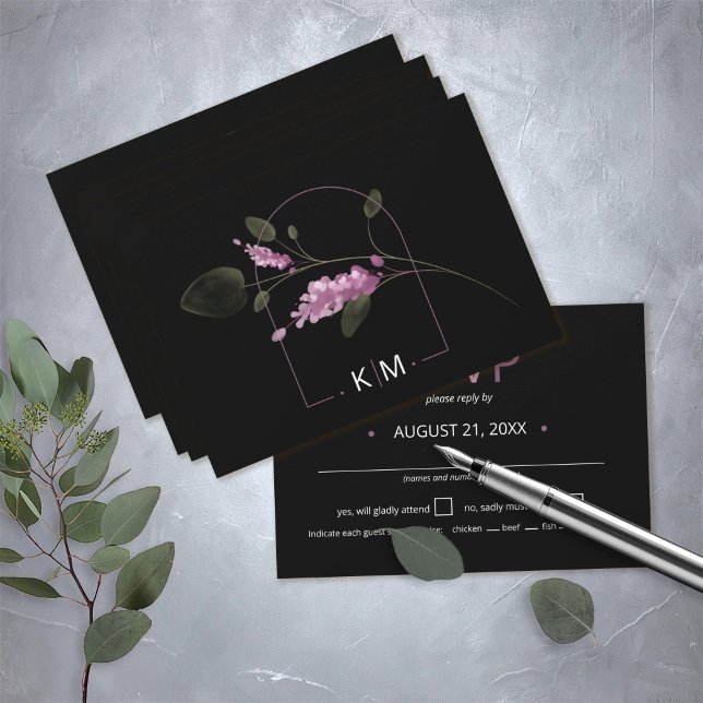 Sweet Floral Arch Wedding Lilac ID998 RSVP (Creator Uploaded)
