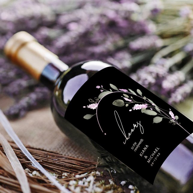 Sweet Floral Arch Wedding Lilac ID998 Wine Label (Creator Uploaded)