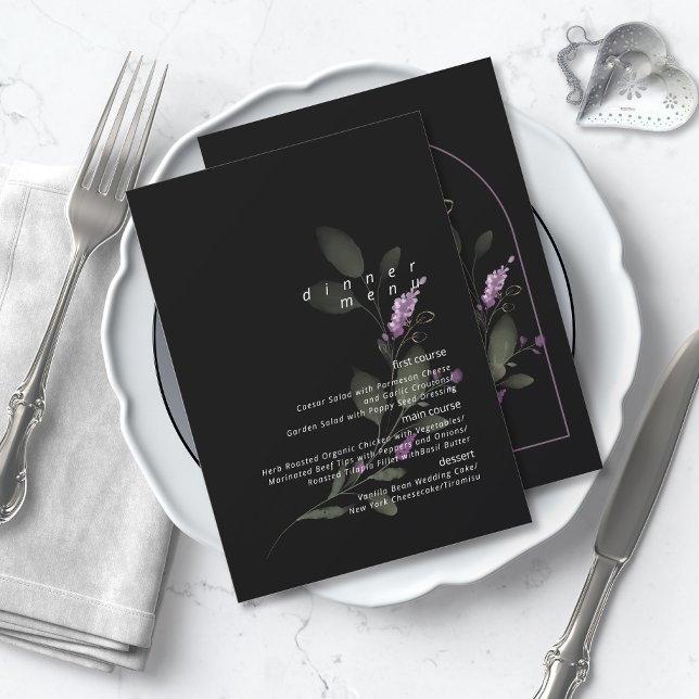 Sweet Floral Arch Wedding Menu Lilac ID998 (Creator Uploaded)