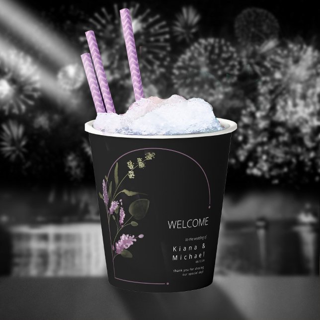 Sweet Floral Arch Wedding Welcome Lilac ID998 Paper Cups (Creator Uploaded)