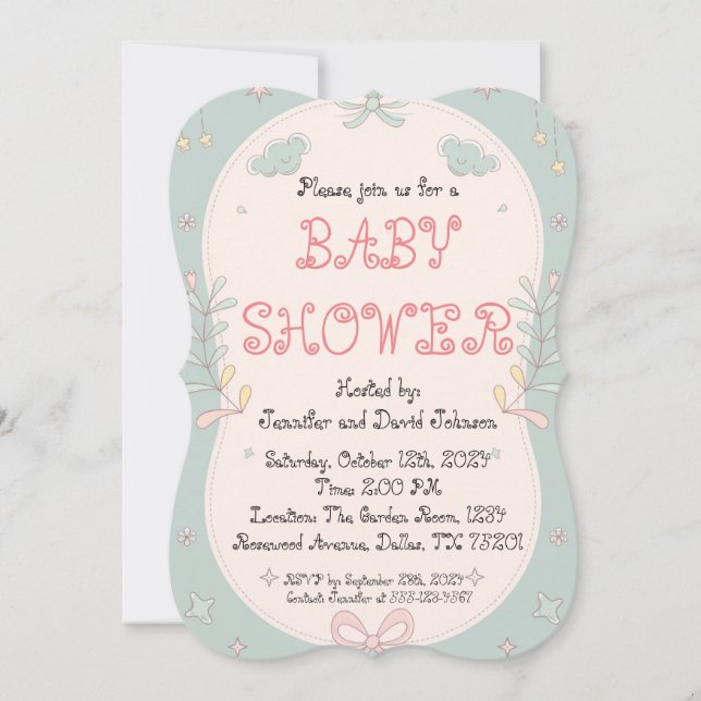 Sweet Floral Baby Shower Invitation (Front)
