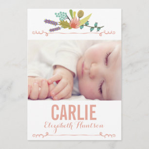 SWEET FLORAL   BIRTH ANNOUNCEMENT