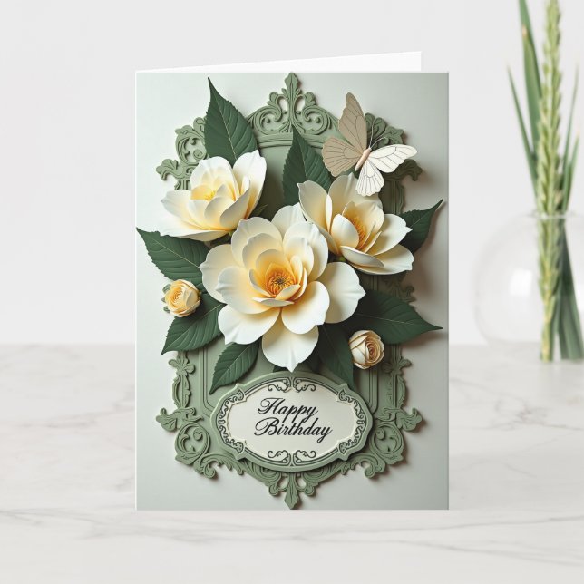 Sweet Floral Filigree Card (Front)