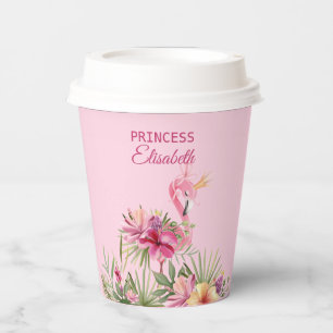 Sweet Floral Flamingo Paper Cups