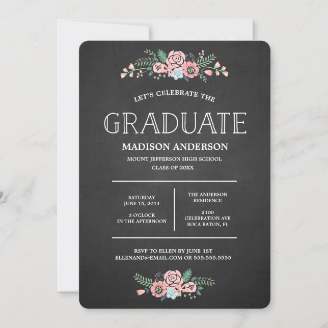 Sweet Floral | Graduation Invitation (Front)