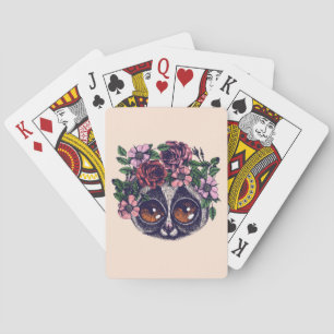 Sweet Floral Lemur Playing Cards