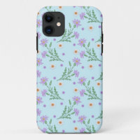 Sweet Floral Pattern Lavender and Pale Blue