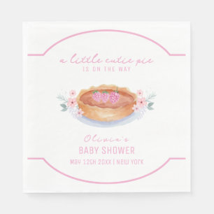 Sweet Floral Pie Raspberry Baby Shower Napkin