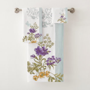 Sweet Floral Stems Bath Towel Set
