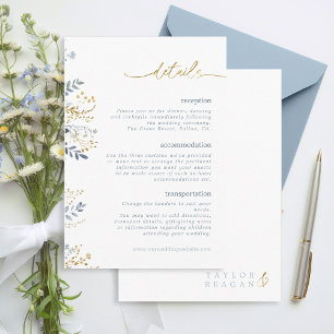 Sweet Floral Wedding Details ID1045 Enclosure Card