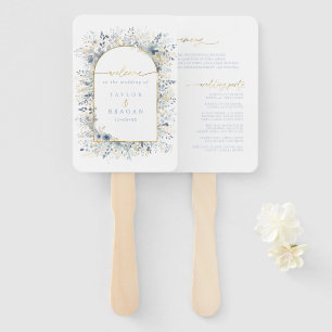 Sweet Floral Wedding Program ID1045 Hand Fan