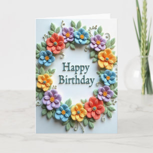 Sweet Floral Wreath Card