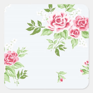 sweet flower design square sticker