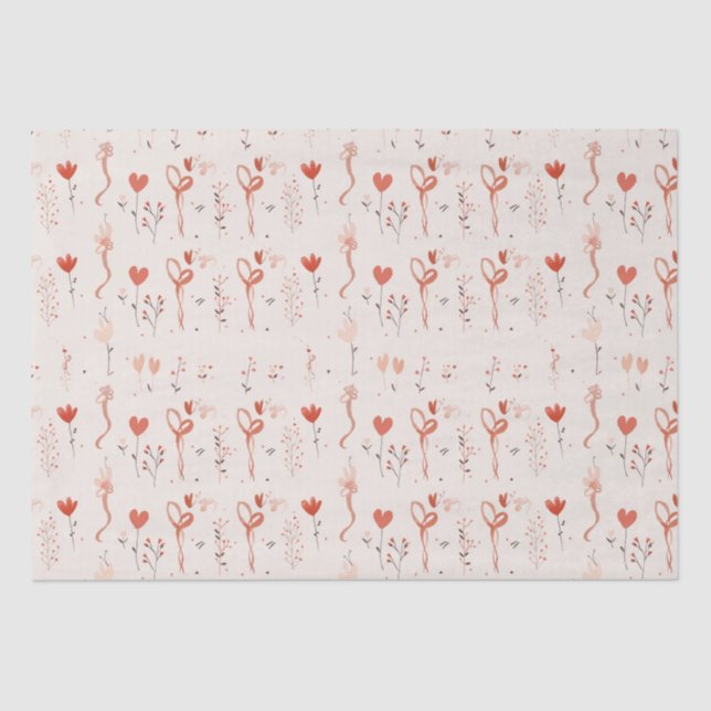 Sweet Flower Love Pattern Tissue Paper (Front)