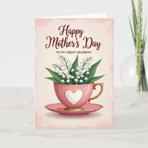 Sweet Flower Tea Cup Mothers Card
