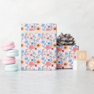 Sweet Flowers & Little Hearts Wrapping Paper Roll