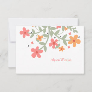 Sweet Flowers Personalised Notecard