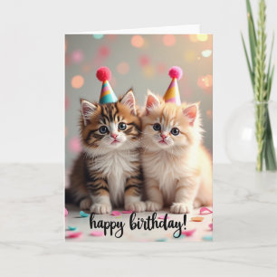 Sweet Fluffy Cat Birthday Card