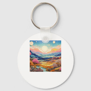 Sweet Forest Psychedelic Landscapes Sublime Nature Key Ring