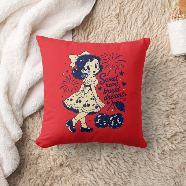Sweet Fourth of July Independence Day Cushion (Blanket)