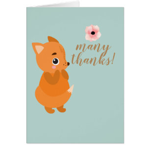 Sweet Fox Baby Shower Thank You Note
