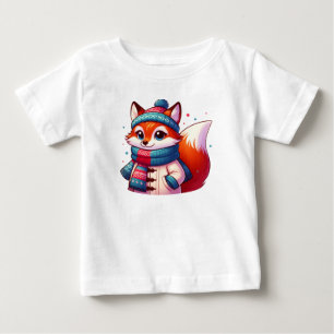 Sweet fox in winter with cap and scarf baby T-Shirt