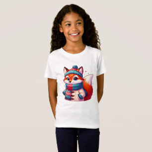 Sweet fox in winter with cap and scarf T-Shirt