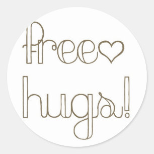 Sweet Free Hugs Heart Card Seal Sticker