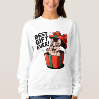 Sweet French Bulldog as Christmas present Sweatshirt