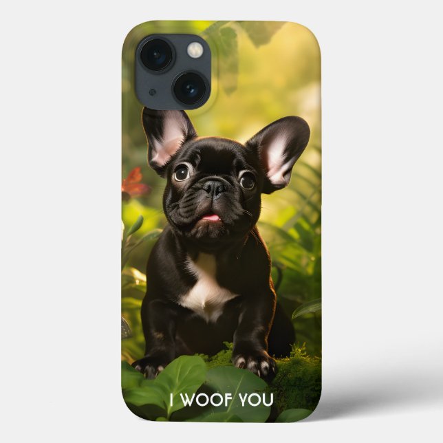 🐶💗Sweet Frenchie puppy in a jungle Case-Mate iPhone Case (Back)