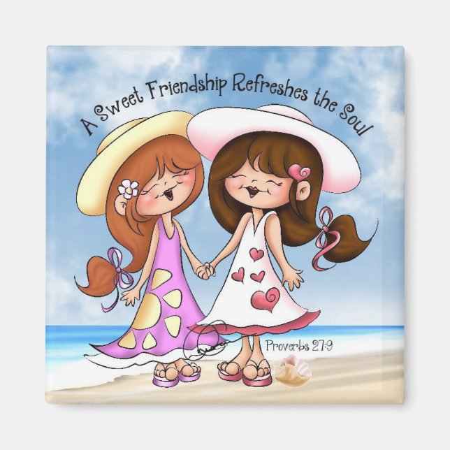 Sweet Friendship Art Magents by Dina Gerner Magnet (Front)