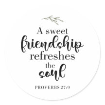 Sweet Friendship Bible Verse Hand Lettering Quote