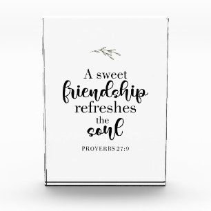 Sweet Friendship Bible Verse Hand Lettering Quote Photo Block