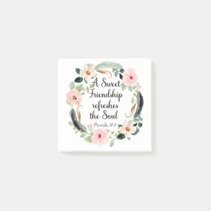 Sweet Friendship refreshes the Soul Floral Post-it Notes