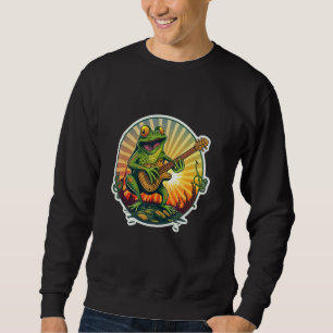 Sweet Frog Amphibian Guitar Rock Guitar Player Abs Sweatshirt