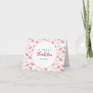 Sweet Frosted Animal Cookies Birthday Custom Thank You Card