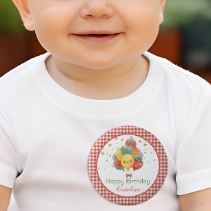 Sweet Fruit Birthday   Tropical Kids Party 6 Cm Round Badge
