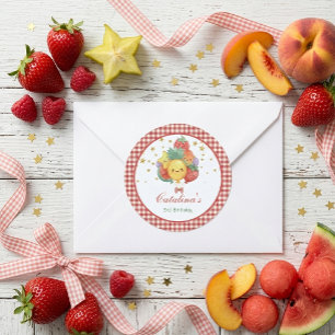 Sweet Fruit Birthday   Tropical Kids Party Classic Round Sticker