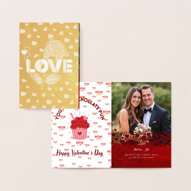  Sweet & Fun Photo Personalised Valentine’s Day  Foil Card (Display)