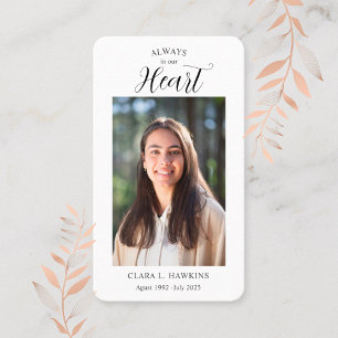 Sweet Funeral Photo Sympathy Business Card