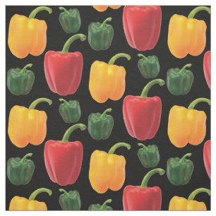 Sweet Garden Peppers Black Sewing Cloth