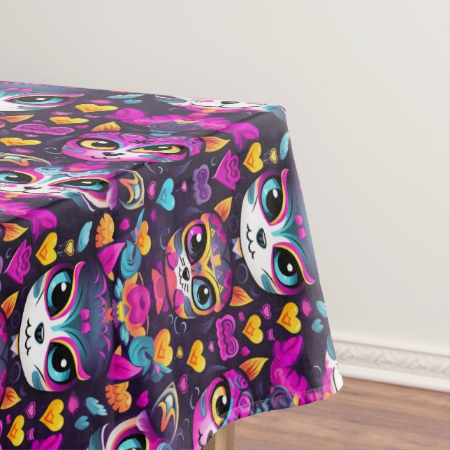 😻 Sweet Gatos de Muertos Fiesta Tablecloth (In Situ)