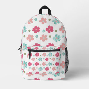 Sweet Geometric Spring Flowers Printed Backpack
