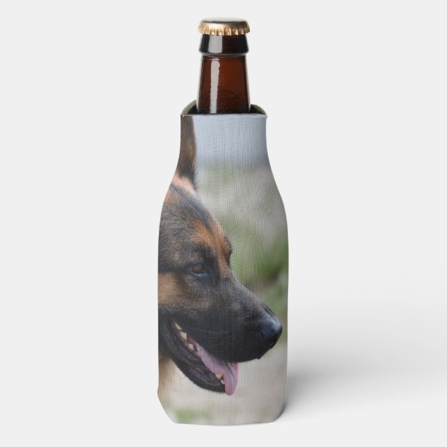 Sweet German Shepherd Dog Bottle Cooler (Bottle Front)