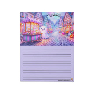 Sweet Ghost Candy Cart Notepad