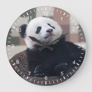 Sweet Giant Panda Baby Large Clock