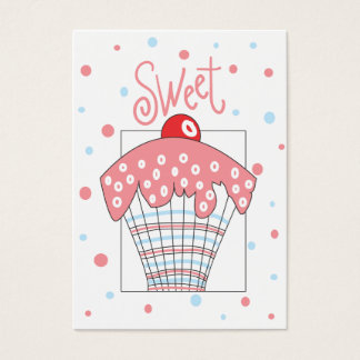 Sweet gift card with cupcake and polka dots