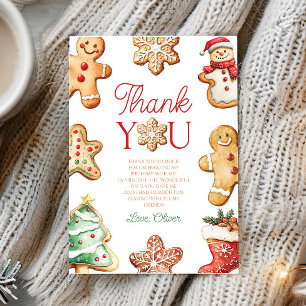 Sweet Gingerbread Cookie Birthday Party Thank You Card